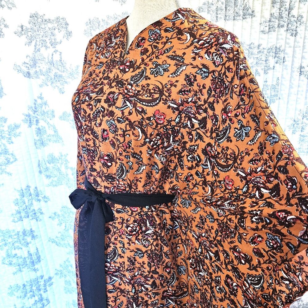 Caftan Reddish Brown Floral S to Plus New - Picture 5 of 9